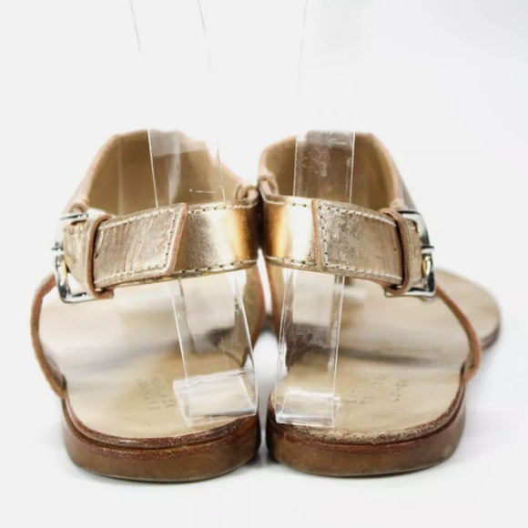 CO OP BARNEYS NEW YORK ROSE GOLD T-STRAP SAndals 6 - Picture 3 of 4